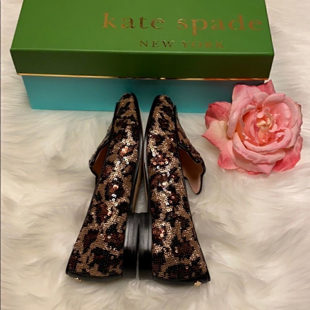 Kate Spade Caty Loafer Leopard Print Sequin Cat - Picture 6 of 9